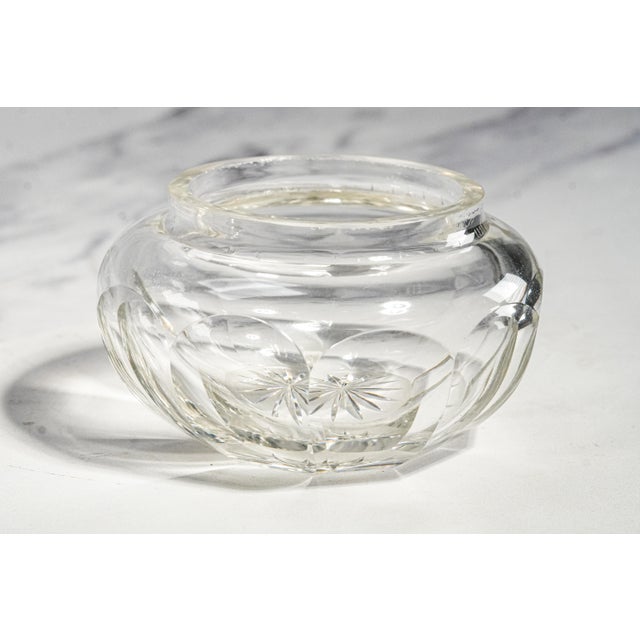 Beautiful Faceted Jewelry Box Vanity Dresser Box Antique Sterling Silver Crystal Powder Jar Luxury Home Decor For Sale - Image 9 of 13