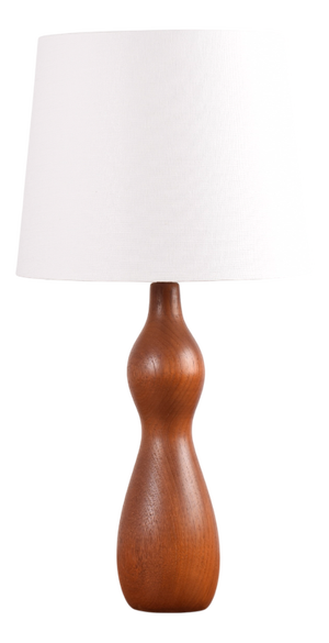 Mid-Century Modern Scandinavian Teak Table Lamp with Shade, 1960s