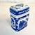 Ceramic Mid-Century Hollywood Chinoiserie Boho Chic Blue & White Square Ginger Jar For Sale - Image 7 of 12