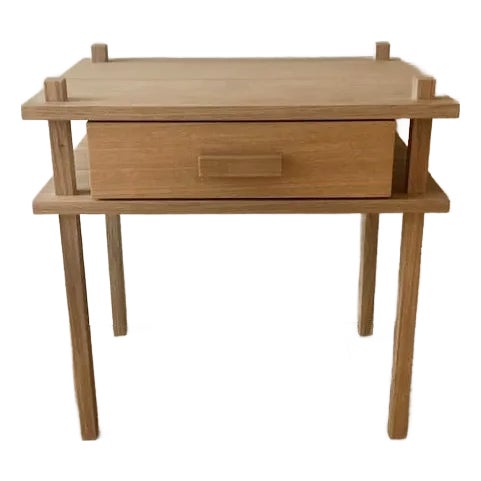 White Oak Nightstand or Side Table For Sale