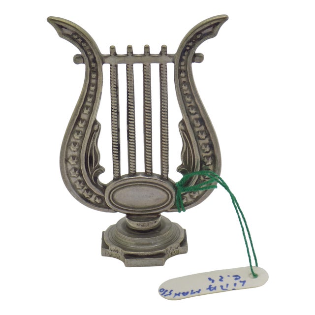 Vintage Italian Silver 800 Lyra Instrument Miniature, Padua, 1980s For Sale