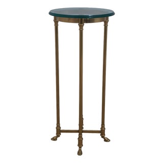 Labarge Brass & Glass Pedestal Table Stand For Sale