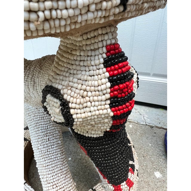 1970s Hand Beaded African Style Decorative Stool For Sale In Atlanta - Image 6 of 6