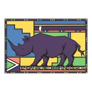 1991 Christine Kidder Griffin 'Endangered Series - Rhinoceros' Contemporary Serigraph