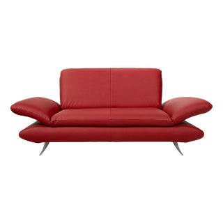 Gavin 107 Vegan Leather Rossini Two-Seater Red Manual Function Sofa from Koinor For Sale