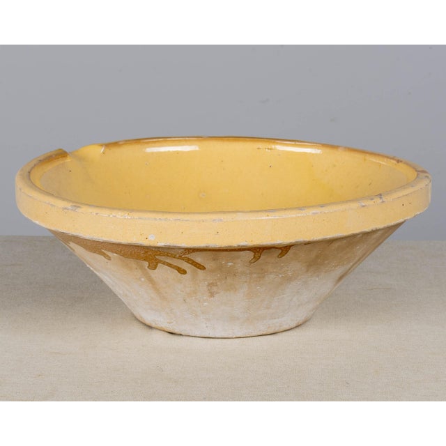 French Country Yellow Glazed Earthenware Tian Bowl, Rustic Provence For Sale - Image 4 of 11