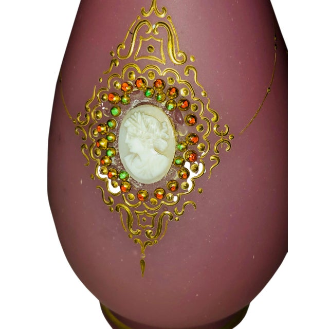 Italian Vintage Murano Italian Pink Opaline Vase For Sale - Image 3 of 7