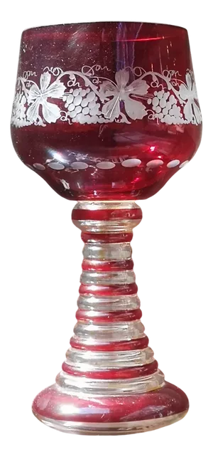 Bohemian Ruby Red Crystal Footed Vase