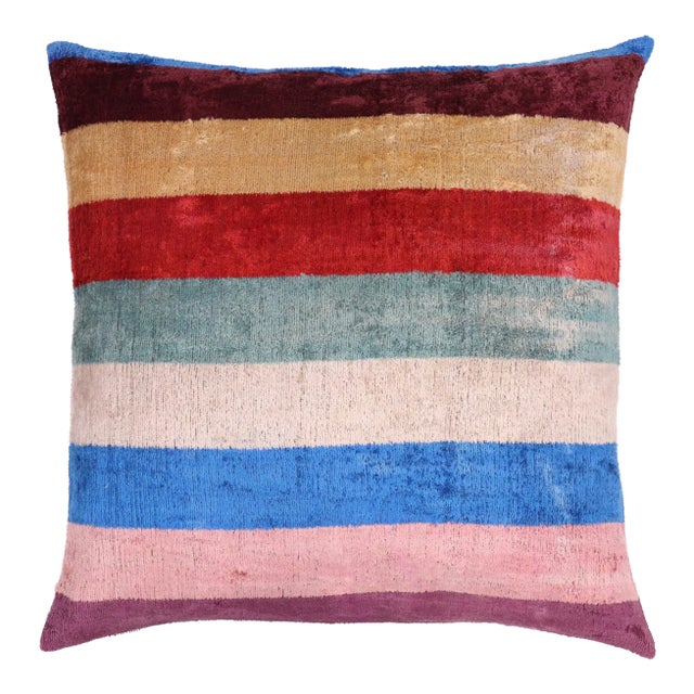 Contemporary Multi Color Lgbt Handmade Velvet Throw Pillow & Down Insert For Sale