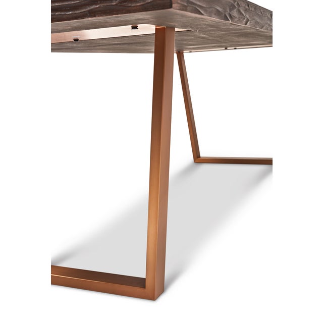 Jake Dining Table, Sumatra Brown, Burnished Brass Chairish