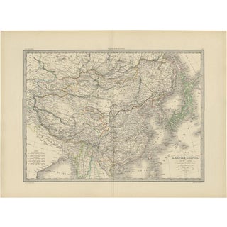 Antique Map of the Chinese Empire and Japan by Lapie, 1842 For Sale