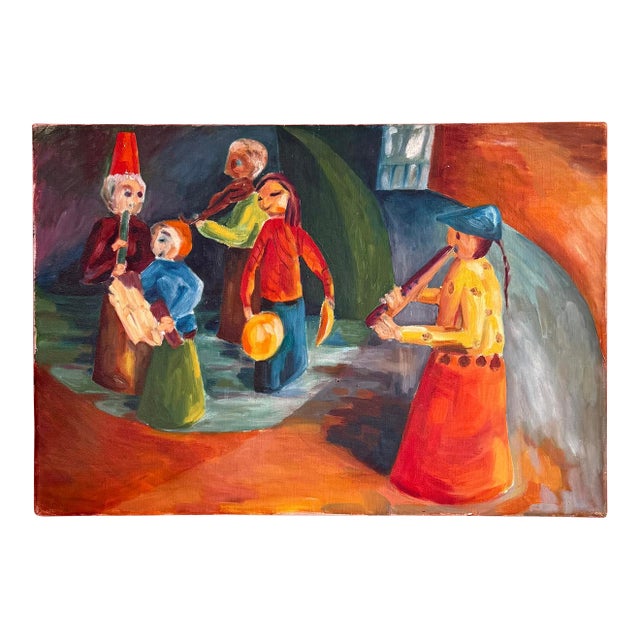 1960s Whimsical Still Life Painting by French Artist, Marie Laure-Ilie For Sale
