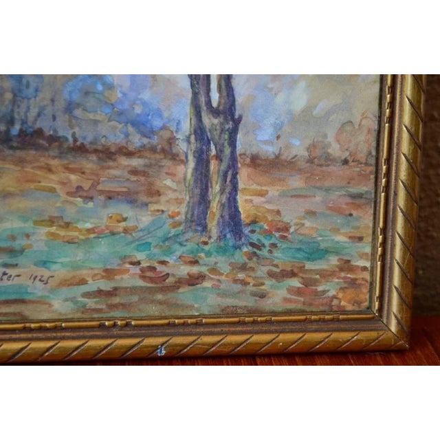 F. Brinster, Forest Landscape, 1925, Watercolor, Framed For Sale - Image 4 of 7