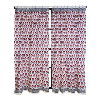 Hana 45" X 96" Red & Teal Curtain For Sale