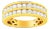 10K Yellow Gold Two-Row Diamond Band Ring (1 Cttw, J-K Color, I1-I2 Clarity) (7) For Sale