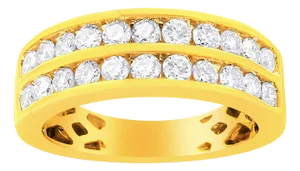 10K Yellow Gold Two-Row Diamond Band Ring (1 Cttw, J-K Color, I1-I2 Clarity) (7)