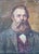 1970s Friedrich Engels Portrait, Antique Oil Painting, Ukrainian Art 180-130 For Sale