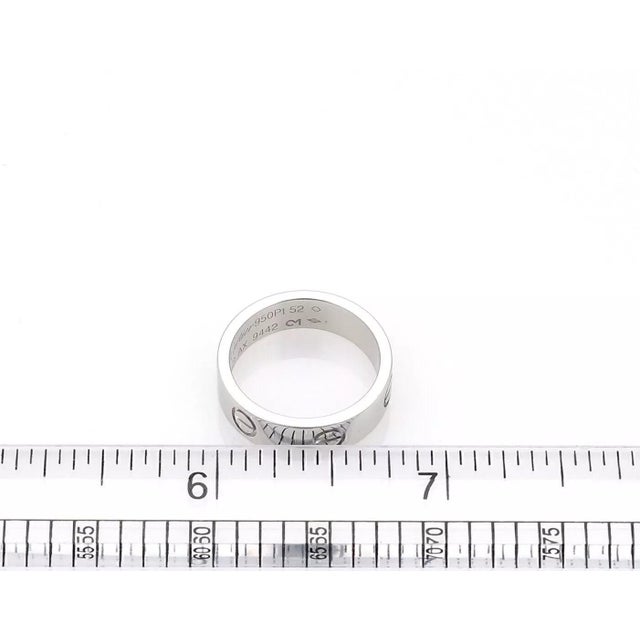 Late 20th Century Cartier Love Platinum 5.5mm Band Ring, Size 6 For Sale - Image 5 of 5