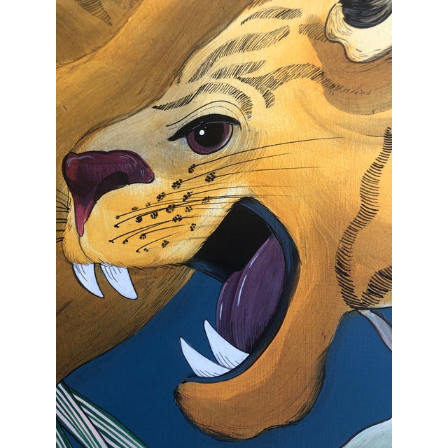 Allison Cosmos "Beauty and the Beast" Original Acrylic on Wood Painting by Allison Cosmos For Sale - Image 4 of 8
