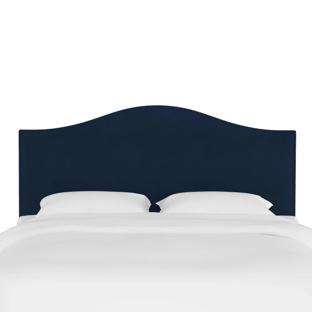 Contemporary Kenmore Headboard in Ink Classic Velvet, Twin For Sale - Image 3 of 6