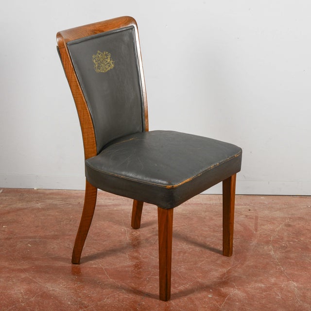 Leather Chair with Printed Logo by W.D.F. Grubb, 2000s For Sale - Image 3 of 18