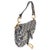 Contemporary Blue Oblique Embroidered Medium Saddle Bag For Sale - Image 3 of 8