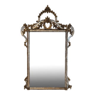 Large Antique Ornate Gilded Wall Mirror For Sale