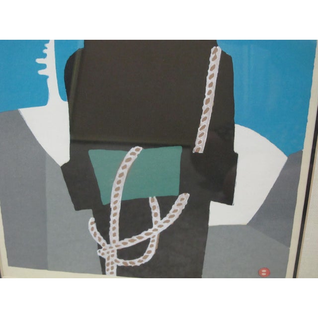 Azechi Umetaro Signed Japanese Woodblock Mountaineer Man in Winter With Rope For Sale - Image 4 of 6