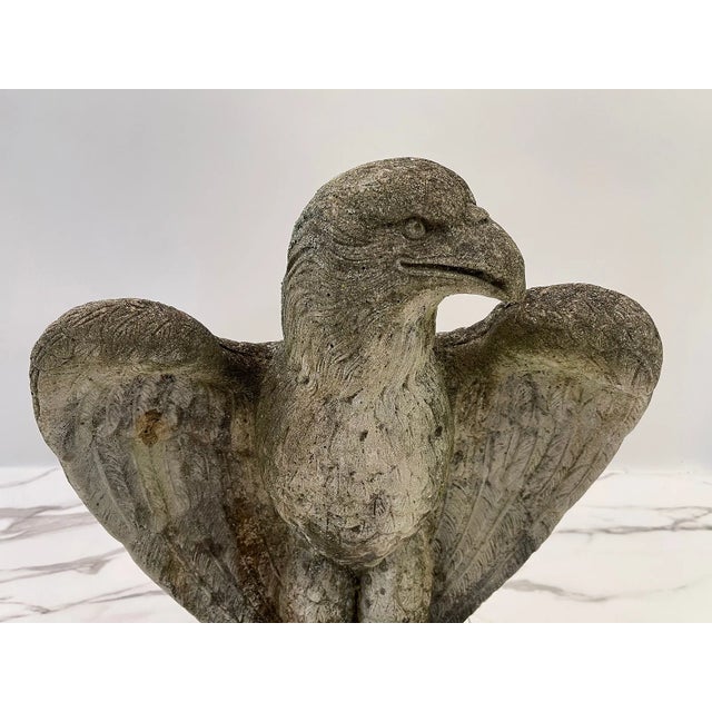 1970s Henri Studio Cast Concrete Vintage Eagle, the Perfect Decor for Your Garden, Original Patina a Very Nice Find. For Sale - Image 5 of 10