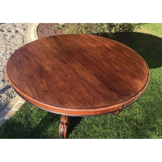 Walnut Pedestal Dining Table For Sale - Image 9 of 12