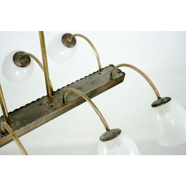 Mid-Century Modern Reticello Glass Chandelier from Venini, Italy, 1940s For Sale - Image 11 of 18