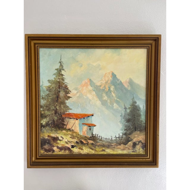 Paint 1970s Impressionist Mountain Landscape Oil Painting, Framed For Sale - Image 7 of 7