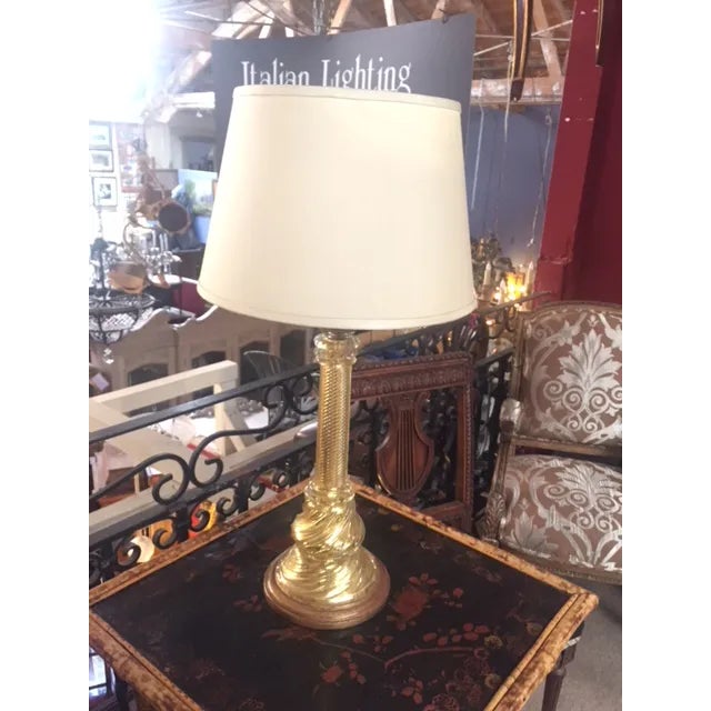 Vintage Murano Gold Twist Table Lamp For Sale - Image 9 of 9