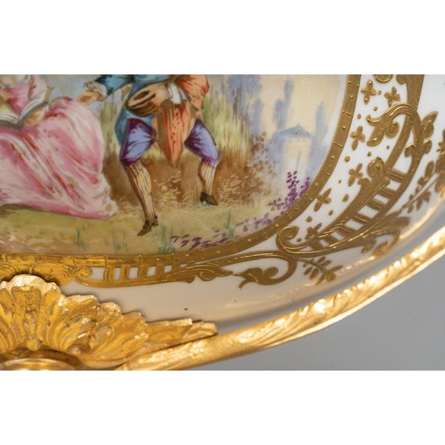 Painted Porcelain and Gilt Bronze Bowl For Sale - Image 4 of 11