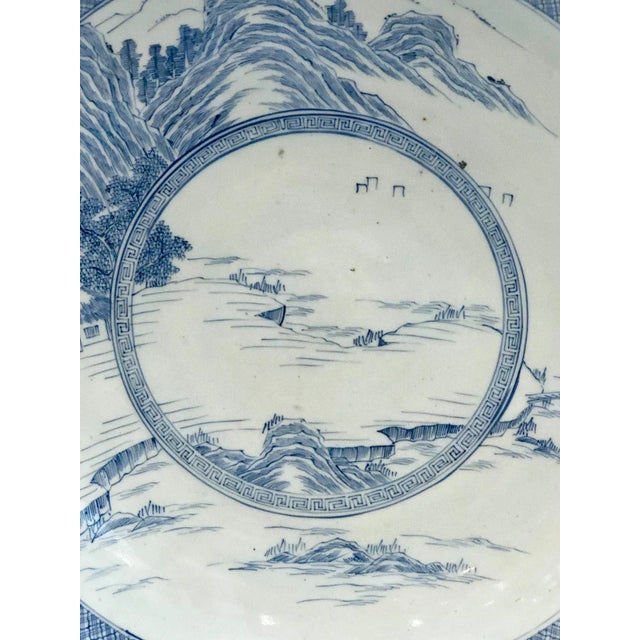 A large 19th-century Japanese blue and white Imari charger, Meiji period circa 1860.