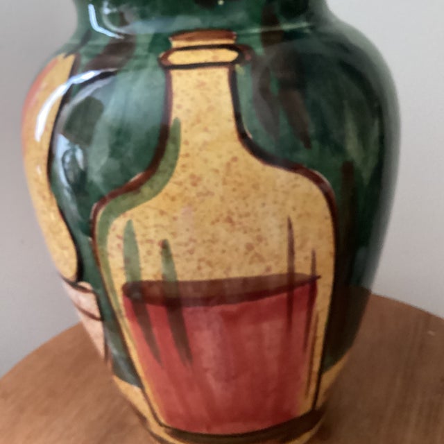 Vintage Ceramic Vase Hand Painted Handcrafted by Bellini Piu Art Studio Pottery Italy For Sale - Image 4 of 12