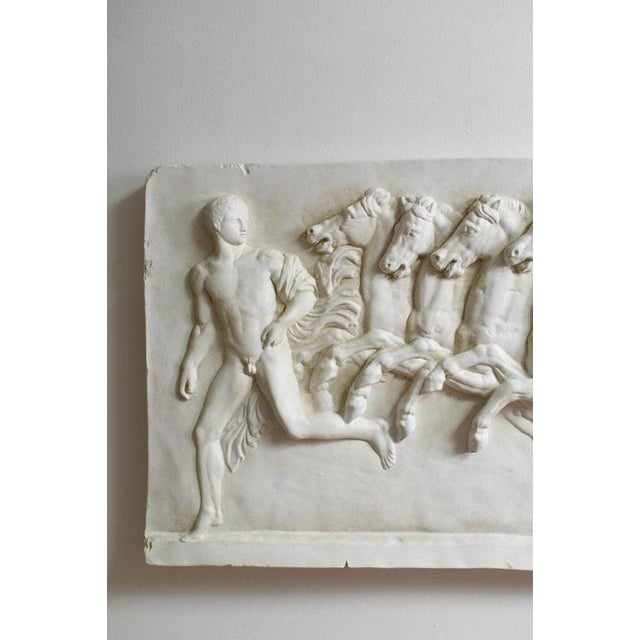 Neoclassical Plaster Relief with Four Horses and a Carriage For Sale - Image 4 of 6
