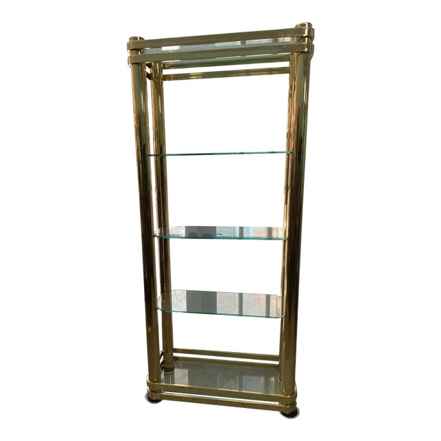 Mid 20th Century Brass Finish Etageres Attributed to Mastercraft For Sale