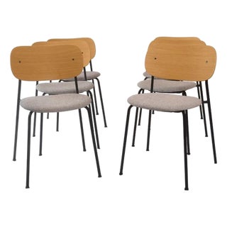 Audo Copenhagen Co Dining Stackable Chair Upholstered Seat Set of 6 For Sale