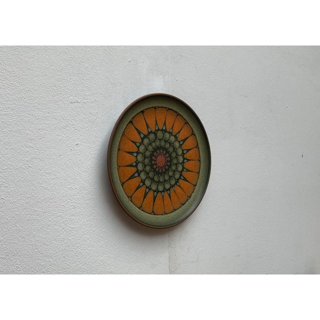 Vintage German Wall Plate in Ceramic from Keramik Manufaktur Kupfermühle, 1970s, in Very Good conditions. Designed 1970 to...