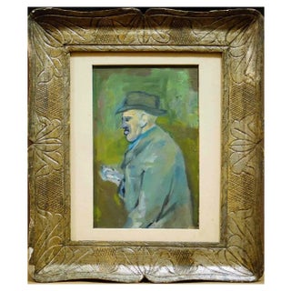 Mino Maccari, Portrait of Giorgio Morandi, Oil Paint, Mid 20th-Century For Sale