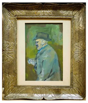 Mino Maccari, Portrait of Giorgio Morandi, Oil Paint, Mid 20th-Century