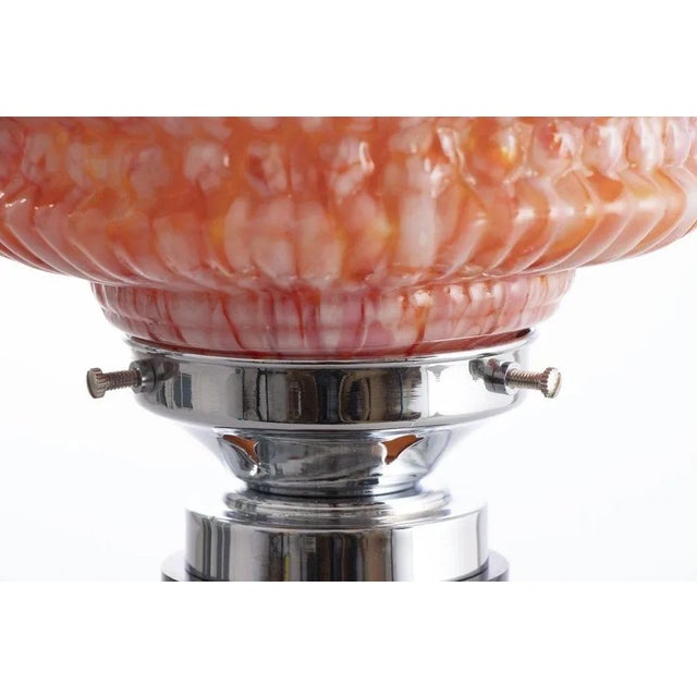 Art Deco Table Lamp with Phenolic Column and Glass Shade, 1930s For Sale - Image 4 of 11