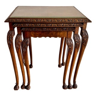 Vintage Walnut Nesting Tables, 1920, Set of 3 For Sale
