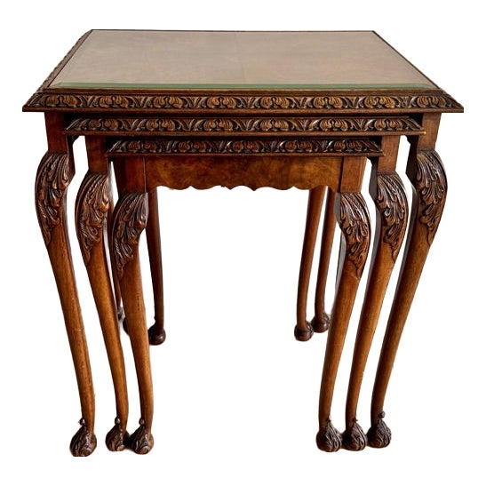 Vintage Walnut Nesting Tables, 1920, Set of 3 For Sale