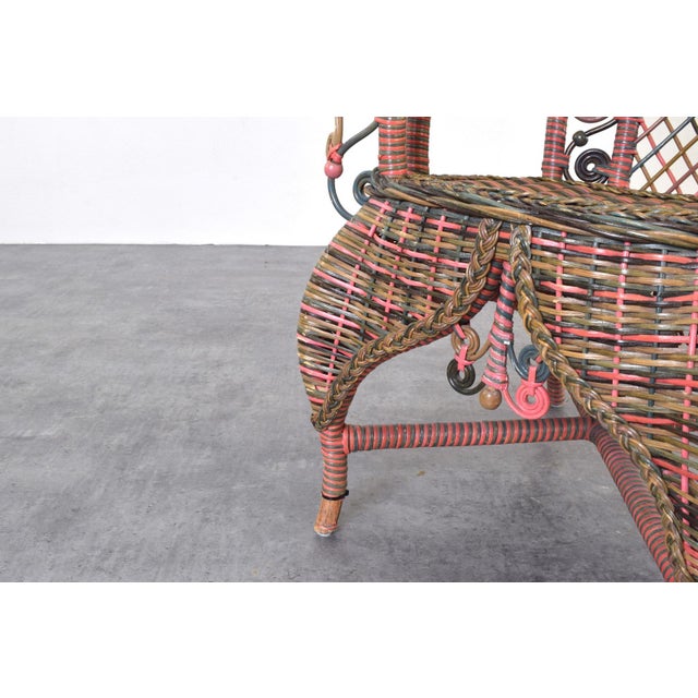 American Victorian Wicker Armchair from Heywood-Wakefield, 1910s For Sale - Image 10 of 13