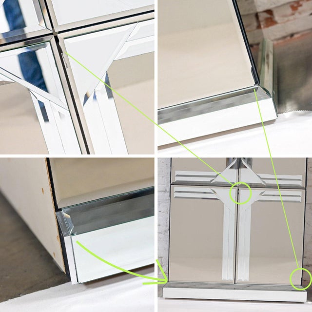 Late 20th Century Postmodern to Art Deco Revival Mirrored Entertainment Cabinet Style of Ello For Sale - Image 15 of 15