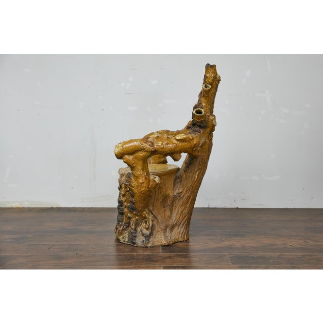 Brown English Terracotta Coral-Inspired Grotto Chair with Patina, Circa 1900 For Sale - Image 8 of 12