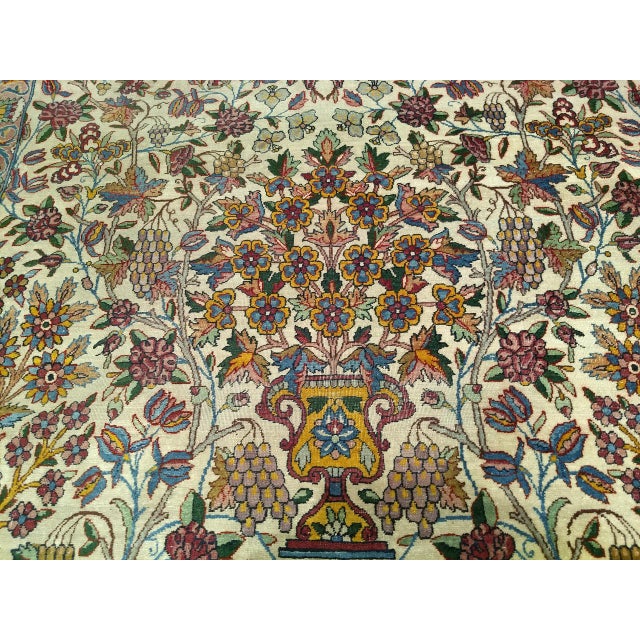 Vintage Oversized Persian Kerman Lavar Rug, Hand-Knotted Wool, Allover Vase Pattern, Ivory & Blue, 11’ X 19’ For Sale - Image 18 of 18