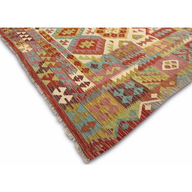 Contemporary Contemporary Afghan Maimana Kilim Rug For Sale - Image 3 of 5